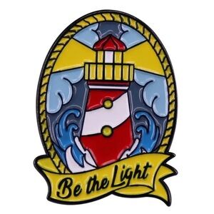 Be The Light, Lighthouse Enamel Metal Pin, Encouragement Pin